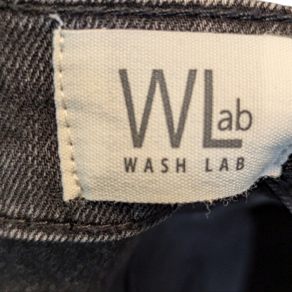 Wash Lab Storm Grey Overalls Wide Legs Rolled Frayed Hem....Size ExLarge - Picture 7 of 11